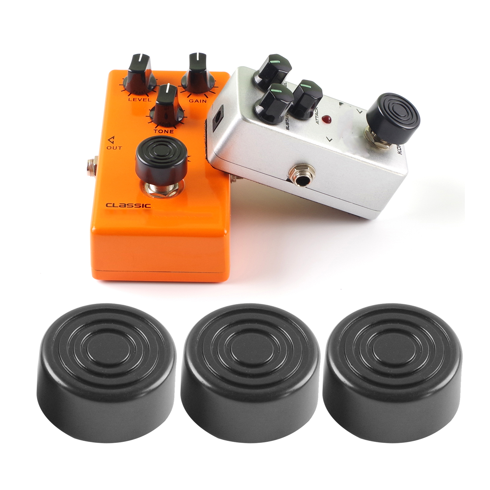 3pcs Footswitch Topper Protector ABS Bumpers for Guitar Effect Pedal Black B8B6