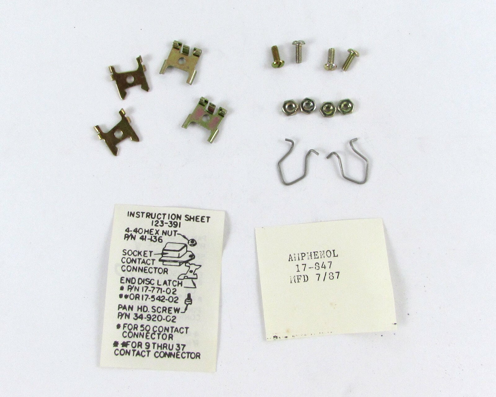 Lot of (10) D-Sub 17-847 Spring Latch Assembly with End Latch Connector Hard