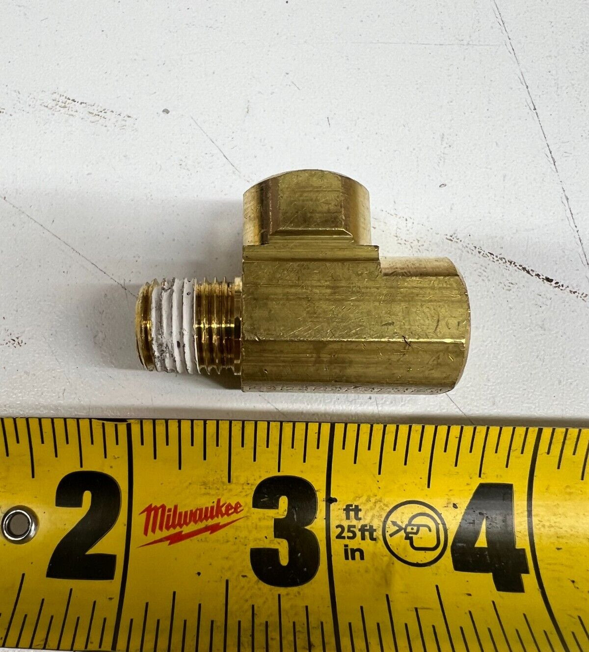 1/4" Brass Street Tee Fitting w/ PTFE Sealant 107-C Female x Male NPT Air USA
