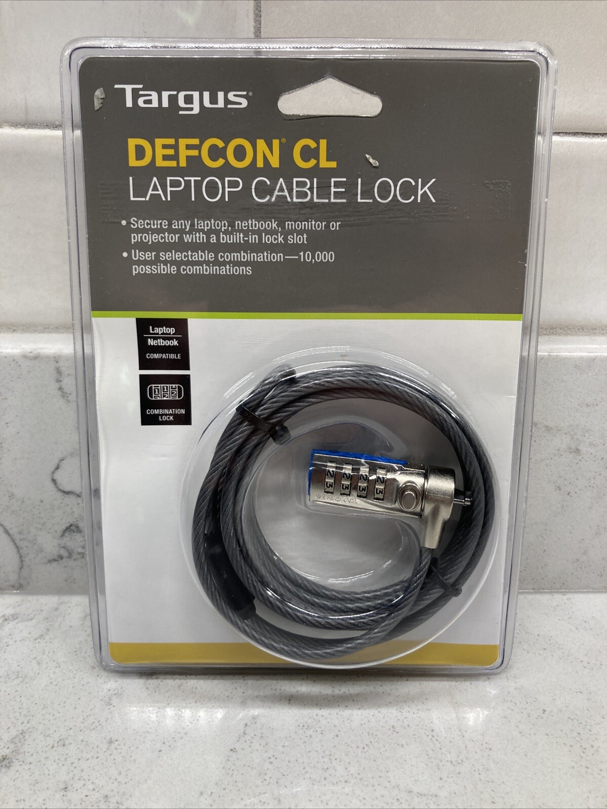 Targus Defcon CL Laptop Notebook Cable Security Combination Lock PA410U New