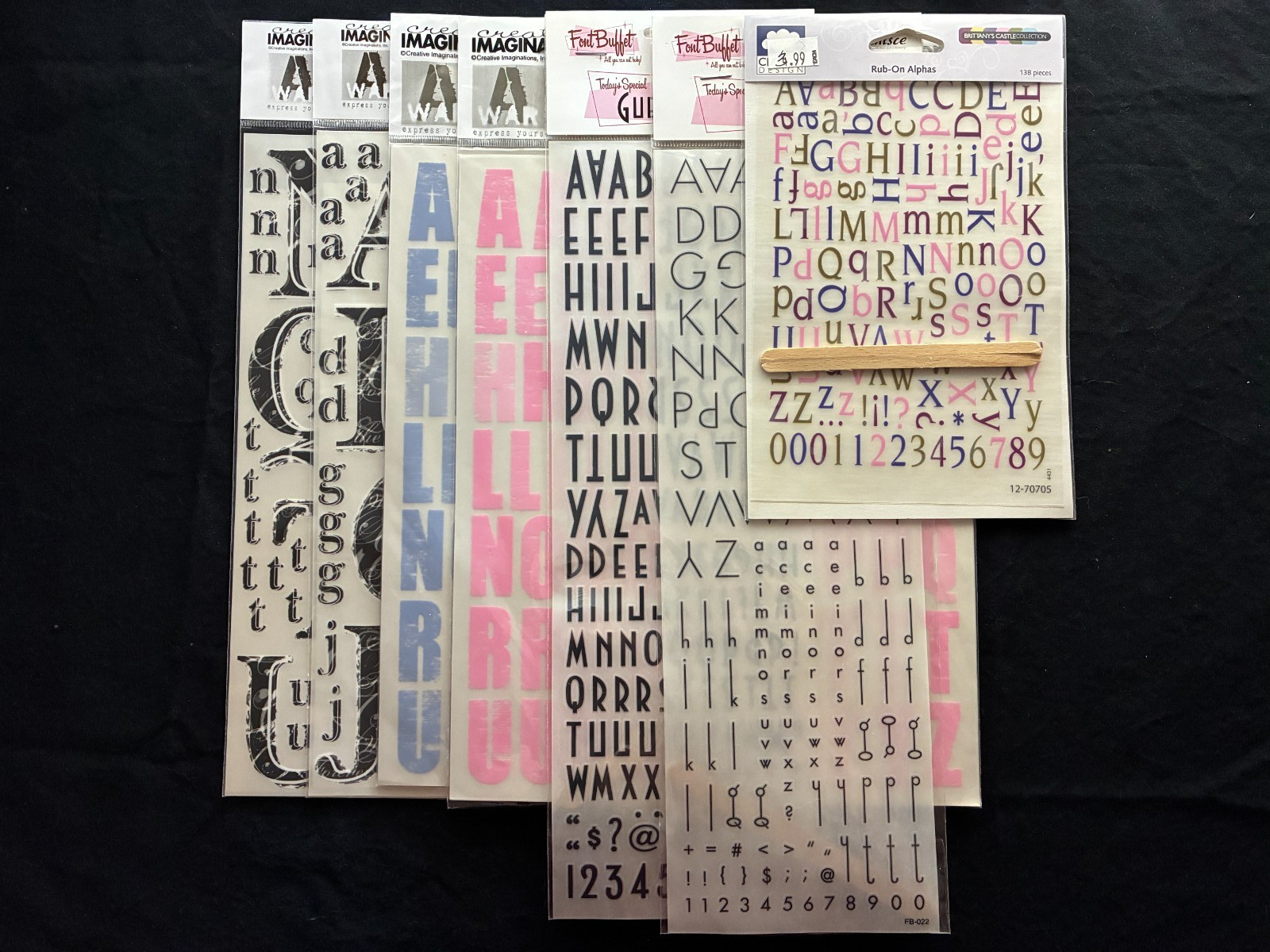 ASSORTED ALPHABET RUB-ONS