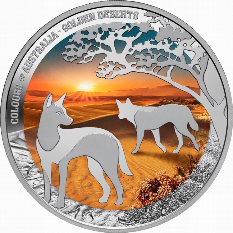 Niue 2026 Colors of Australia—GOLDEN DESERTS & Dingo Dogs $1 Troy Oz Pure Silver