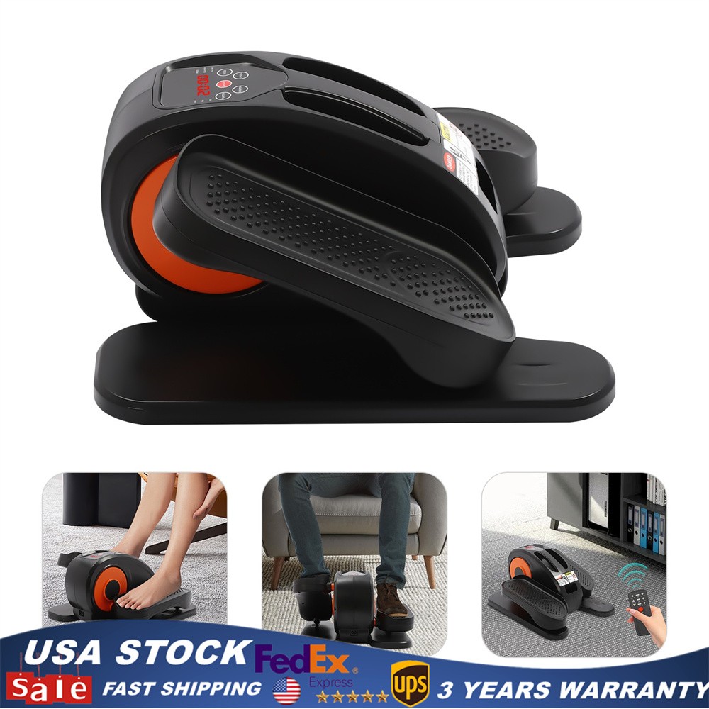 Under Desk Elliptical Machine Electric Seated Leg Foot Pedal Exerciser w/ Remote