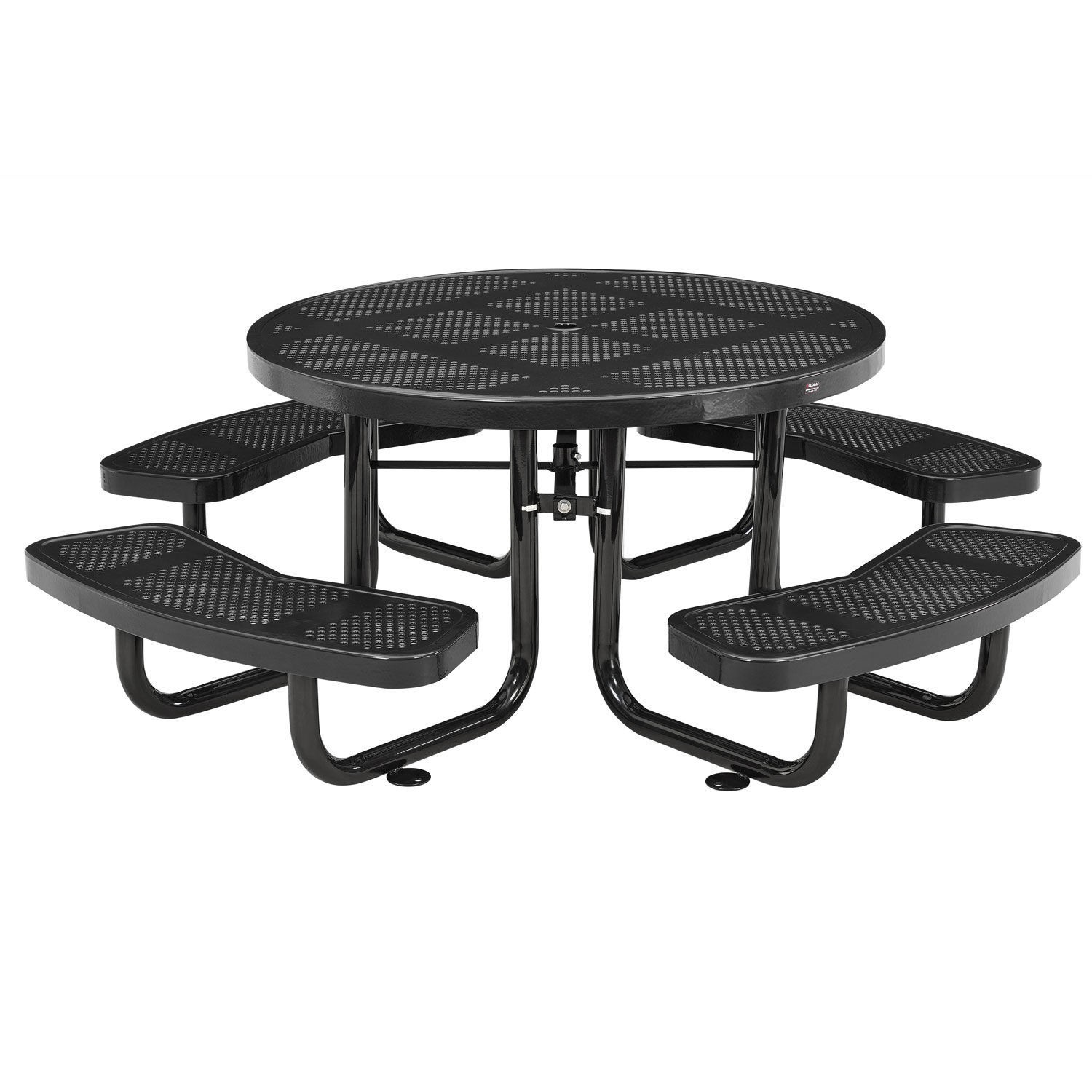 46" Child Size Round Perforated Picnic Table Black