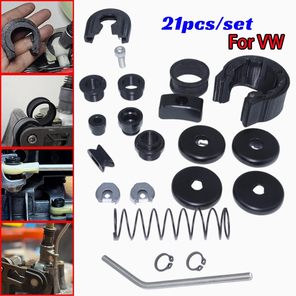 Complete Shift Linkage Shifter Lever Cable Bushing For VW GOLF Jetta MK4 Polo