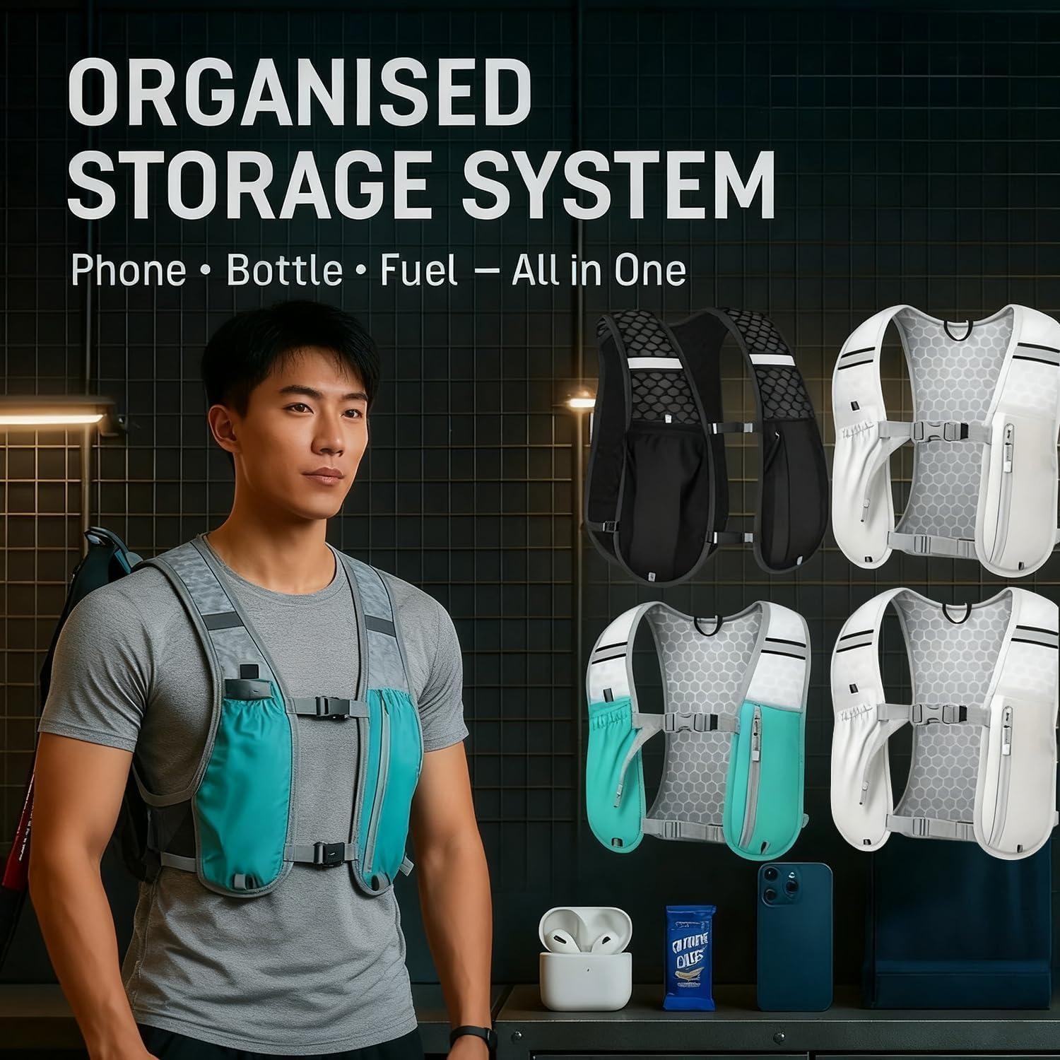 Hydration Running Vest Backpack Trail Marathon Race Hiking Cycling Pack Bag