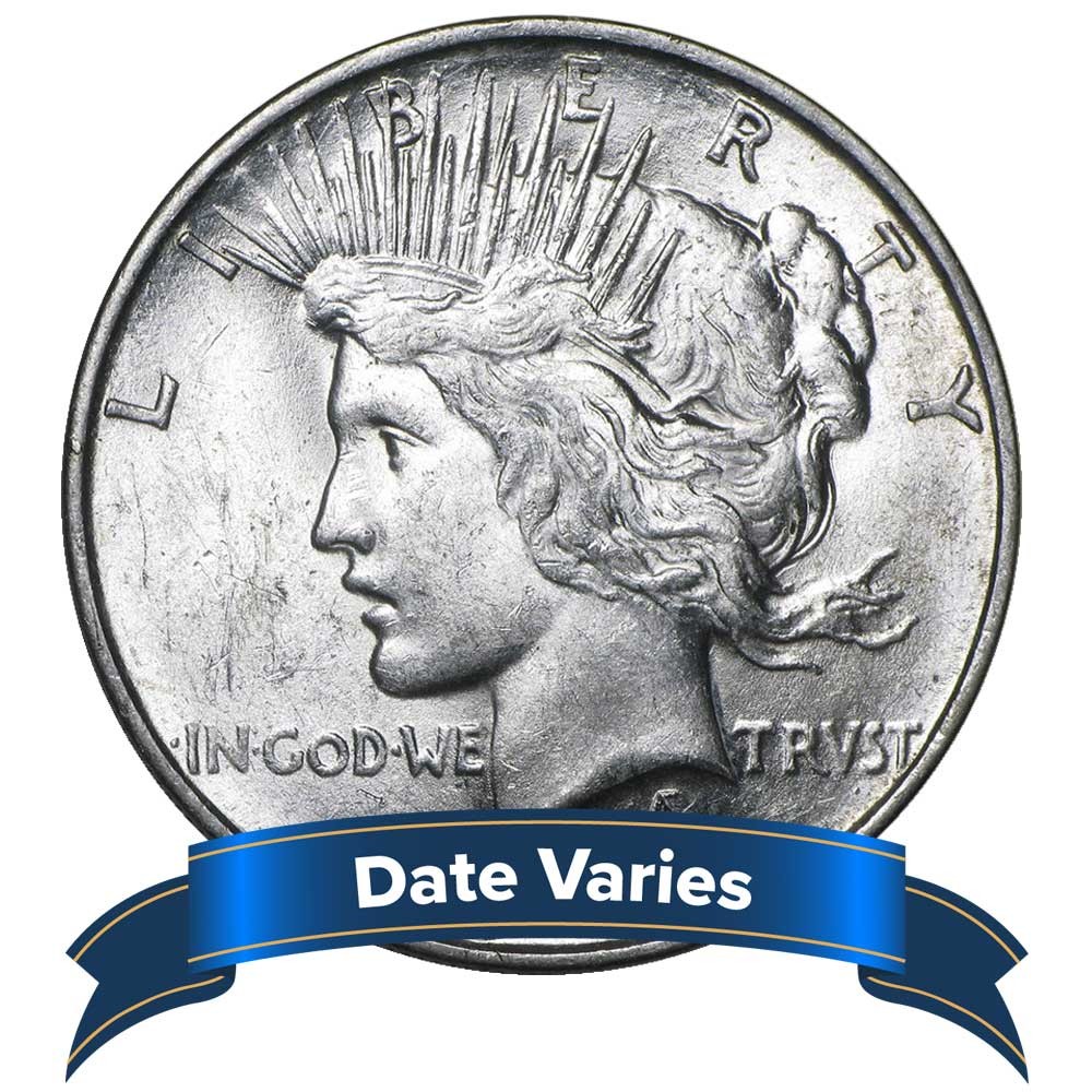 1922 - 1935 $1 Peace Silver Dollar About Uncirculated AU