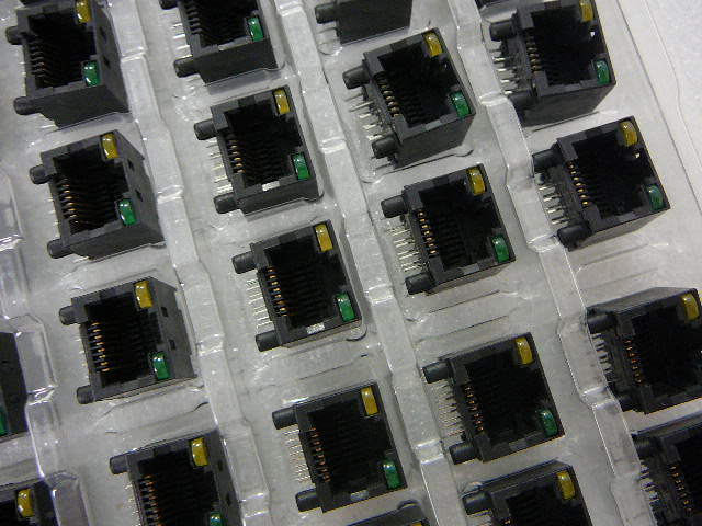 AMPHENOL RJHS-5081 Modular/Ethernet Connectors R/A RJ45 with LEDS **NEW** Qty.3