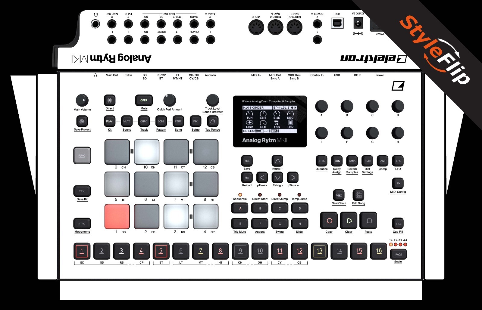 Elektron Analog Rytm MK2 Skin | Color White | Protective Decal | StyleFlip Skins