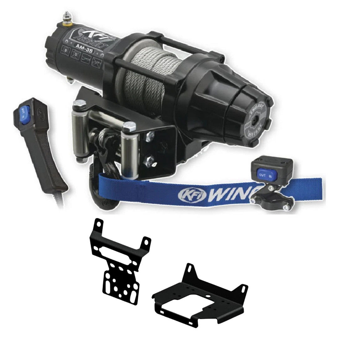 KFI 3500lbs ATV Assault Winch & Mount 101735 Kit 2015-26 Polaris RZR 900/S/Trail