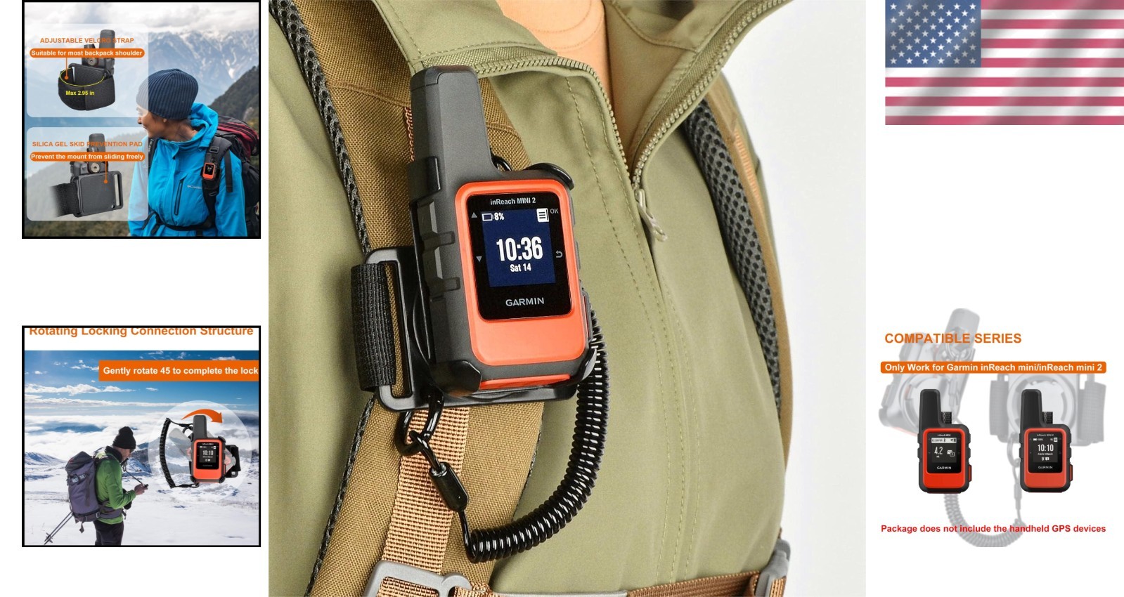 Garmin inReach Mini Backpack Tether - Black