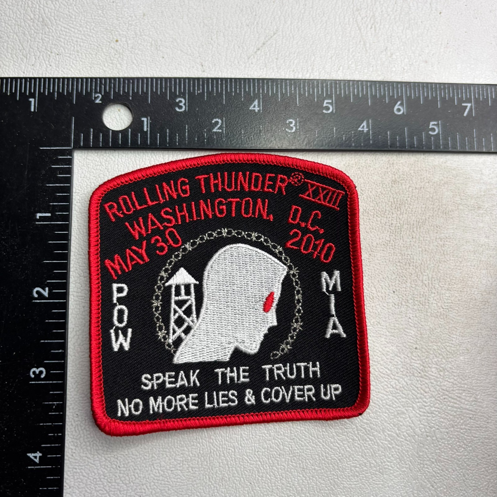 ROLLING THUNDER XXIII WASHINGTON DC 2010 POW MIA NO LIES Patch (Military) 64WF