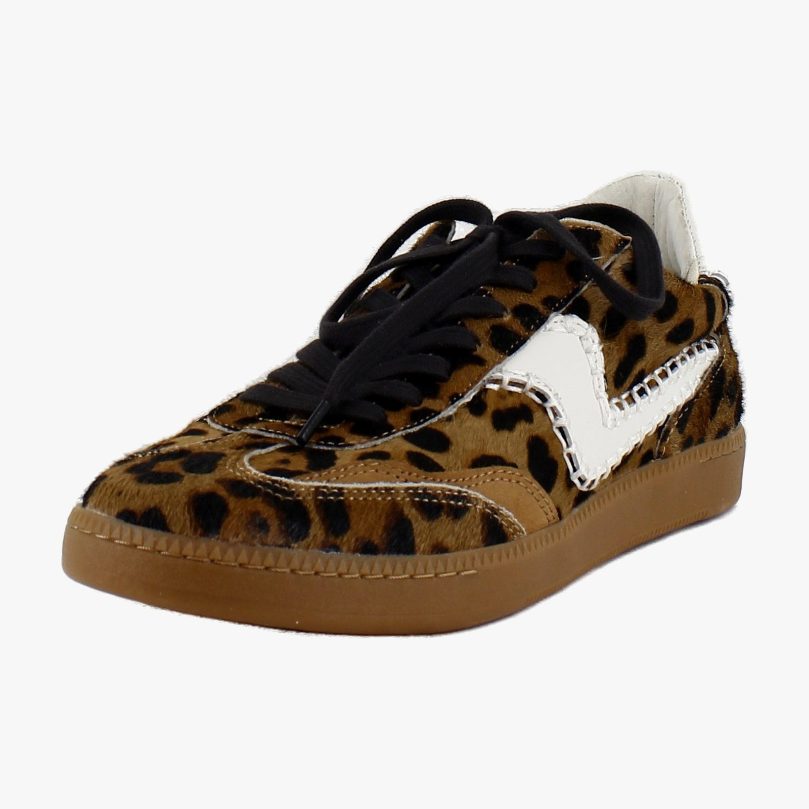 Dolce Vita Notice Stitch Women's Fashion Sneakers Dark Leopard Calf Hair