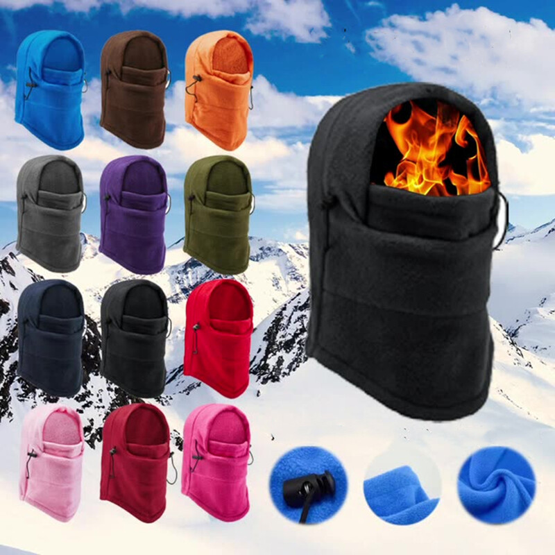 Balaclava Ski Mask 1 Hole Full Face Beanie Hat Winter Fleece Cap for Man Woman