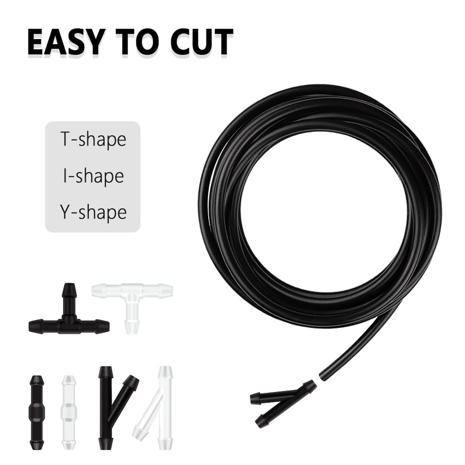 Windshield Washer Hose Kit Includes 13.12Ft Windshield Wiper Hose+12 Connecto...