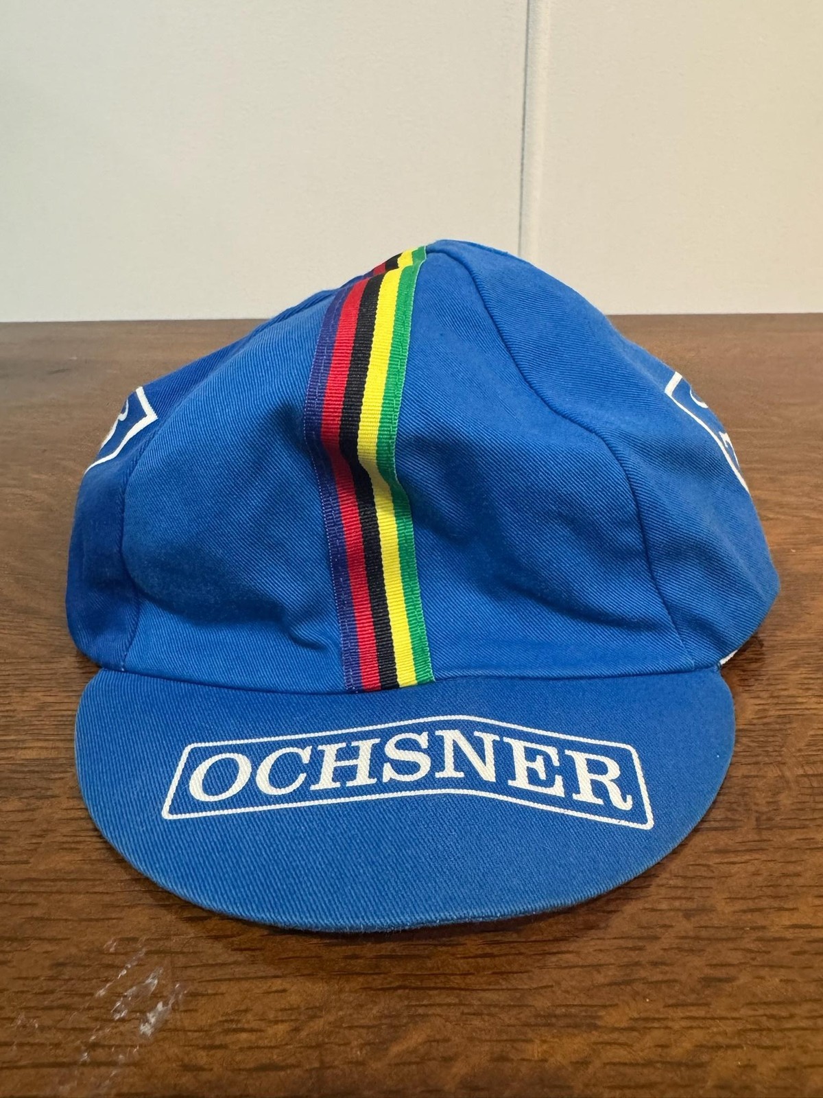Pace Sportswear Ochsner Cycling Cap Hat Mens One Size Blue Rainbow Stripe USA
