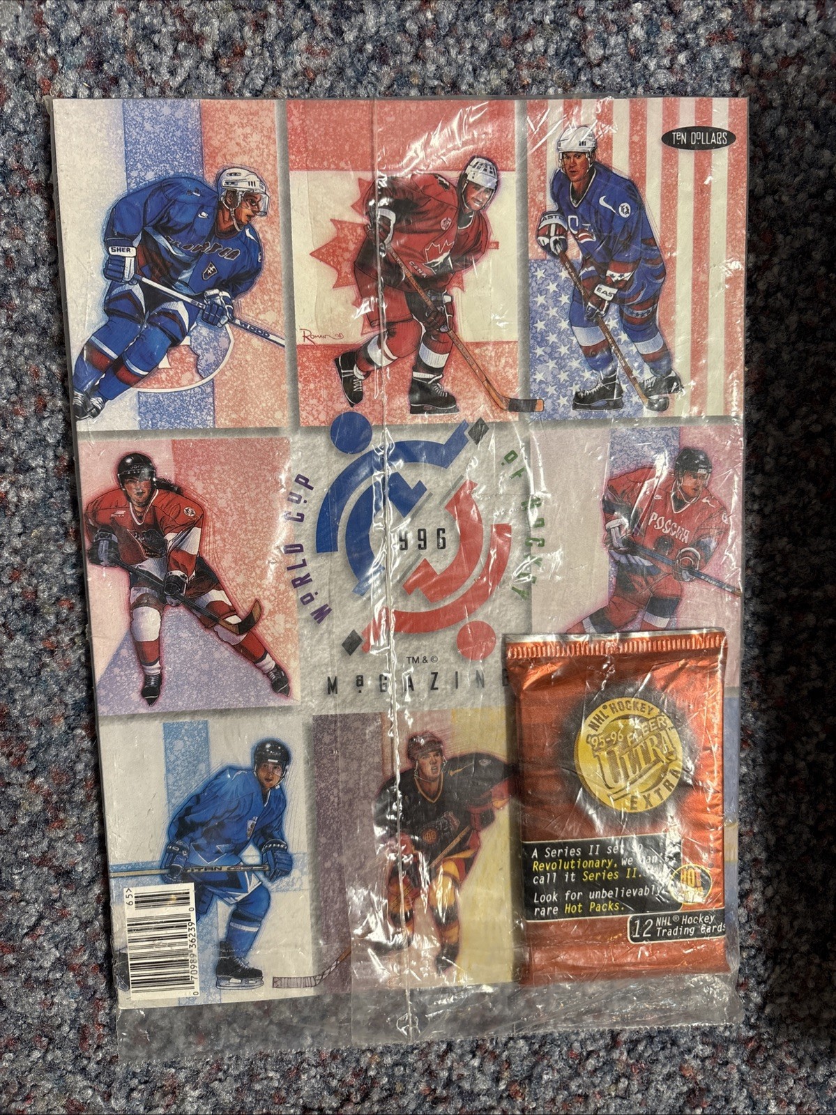 1996 World Cup of Hockey Magazine-NEW Sealed in Plastic w/1995-96 Ultra Hot Pack