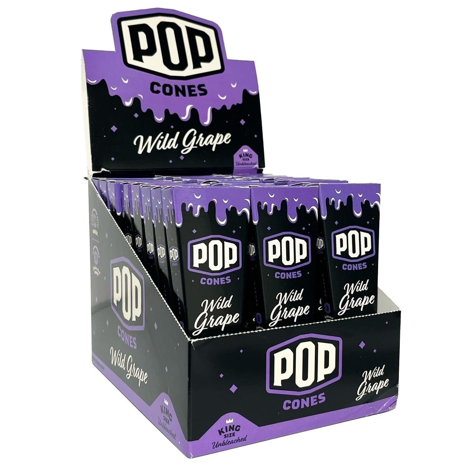Pop Cones - 24 Packs Unbleached King Size - Pre-Rolled Cones - 3 Cones per...