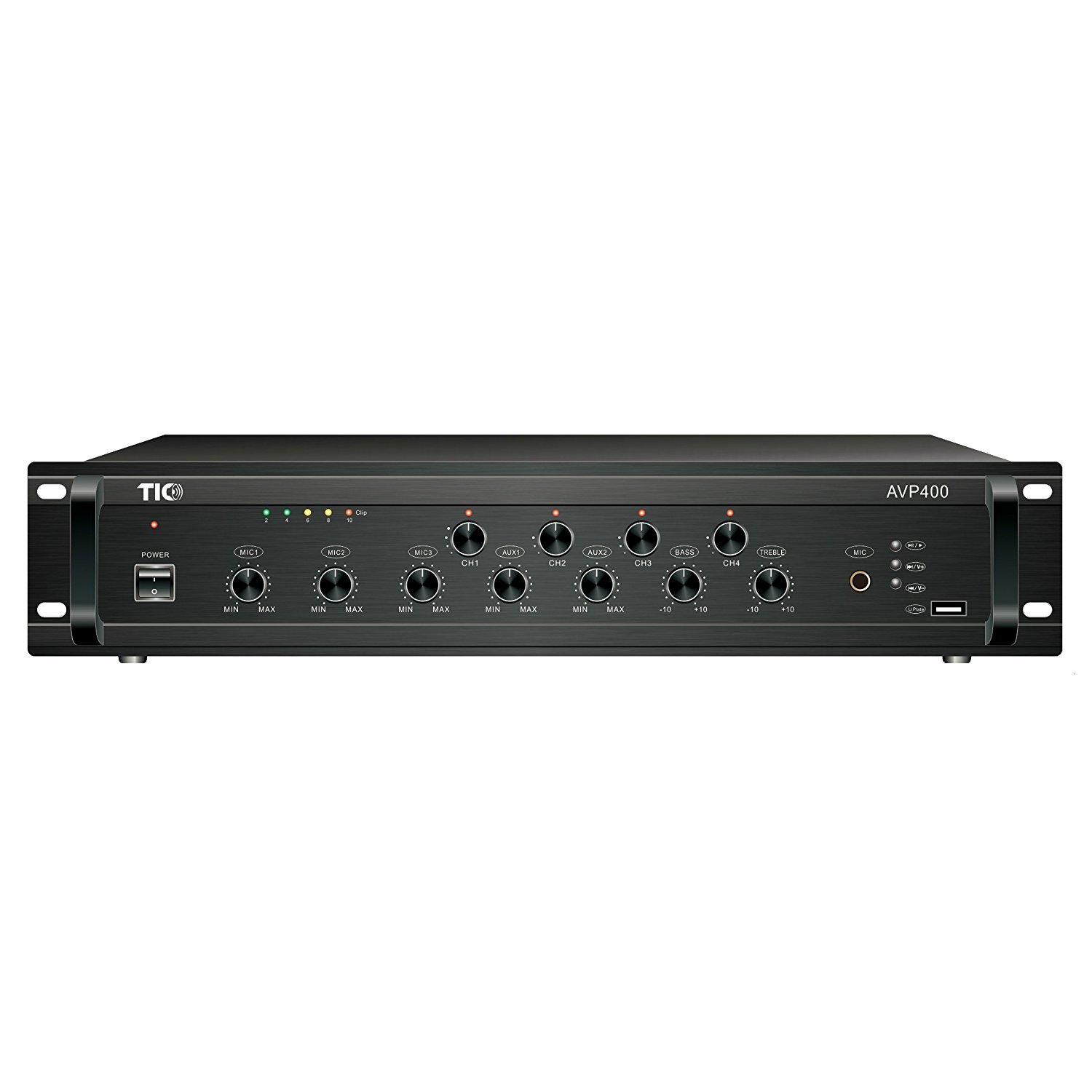 TIC AVP400 - 380W 4-Zone 70v / 100v / 4-16Ω Commercial Mixer Amplifier