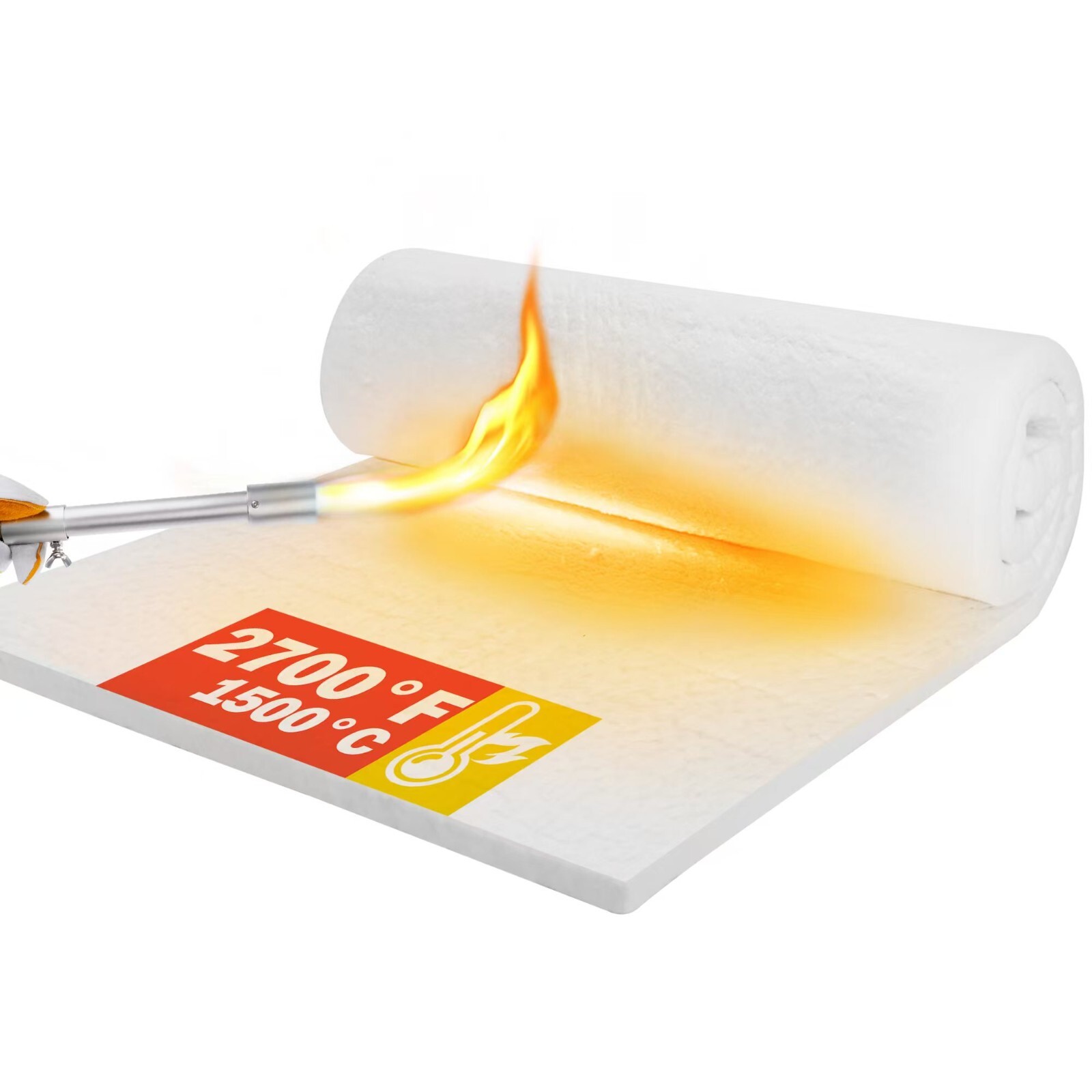Ceramic Fiber Insulation, 1"Thick, 2600F Fireproof Insulation Blanket for Wood