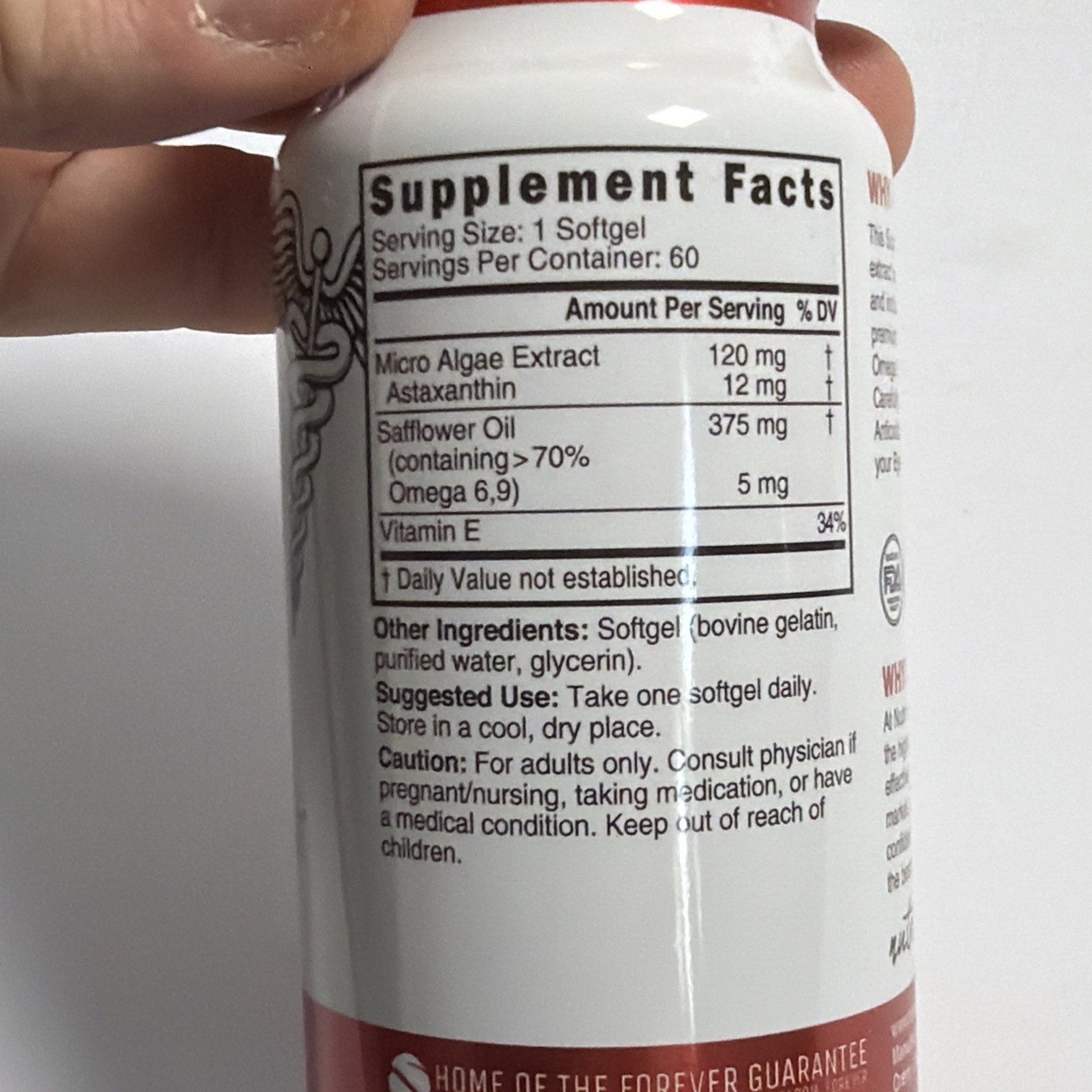 Nutri Micro Algae Astaxanthin Complex Antioxidant 12 mg Eye & Heart 07/2028 New
