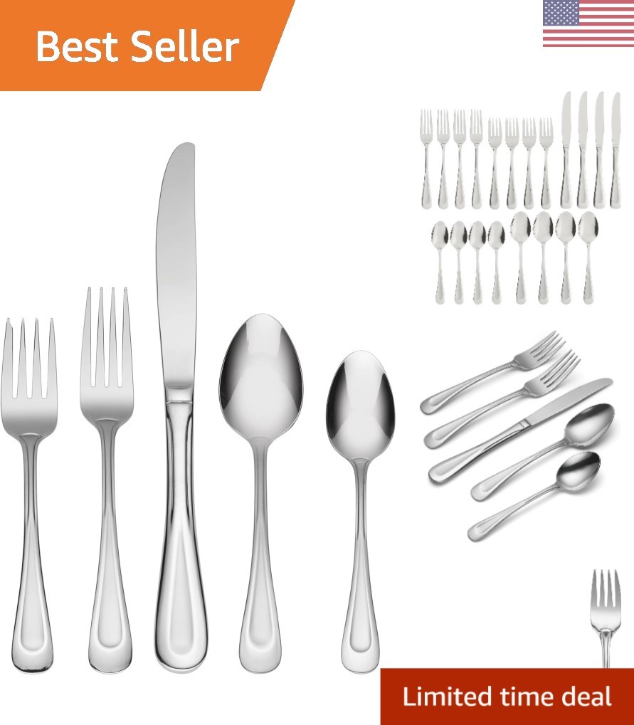Satin Sand Dune 20-Piece Flatware Set for 4 - Stylish & Durable Stainless Steel