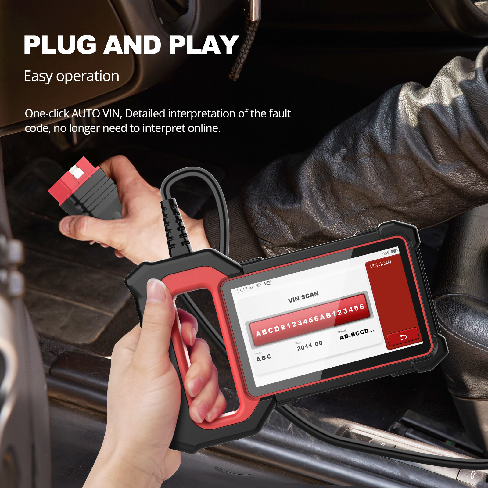 OBD2 Scanner Transmission ABS SRS Code Reader Diagnostic Scan Tool Check Engine