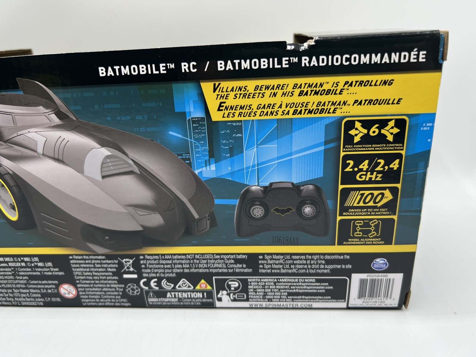 Batman Batmobile RC Full Function Remote Control Car Easy To Drive Approx. 9"