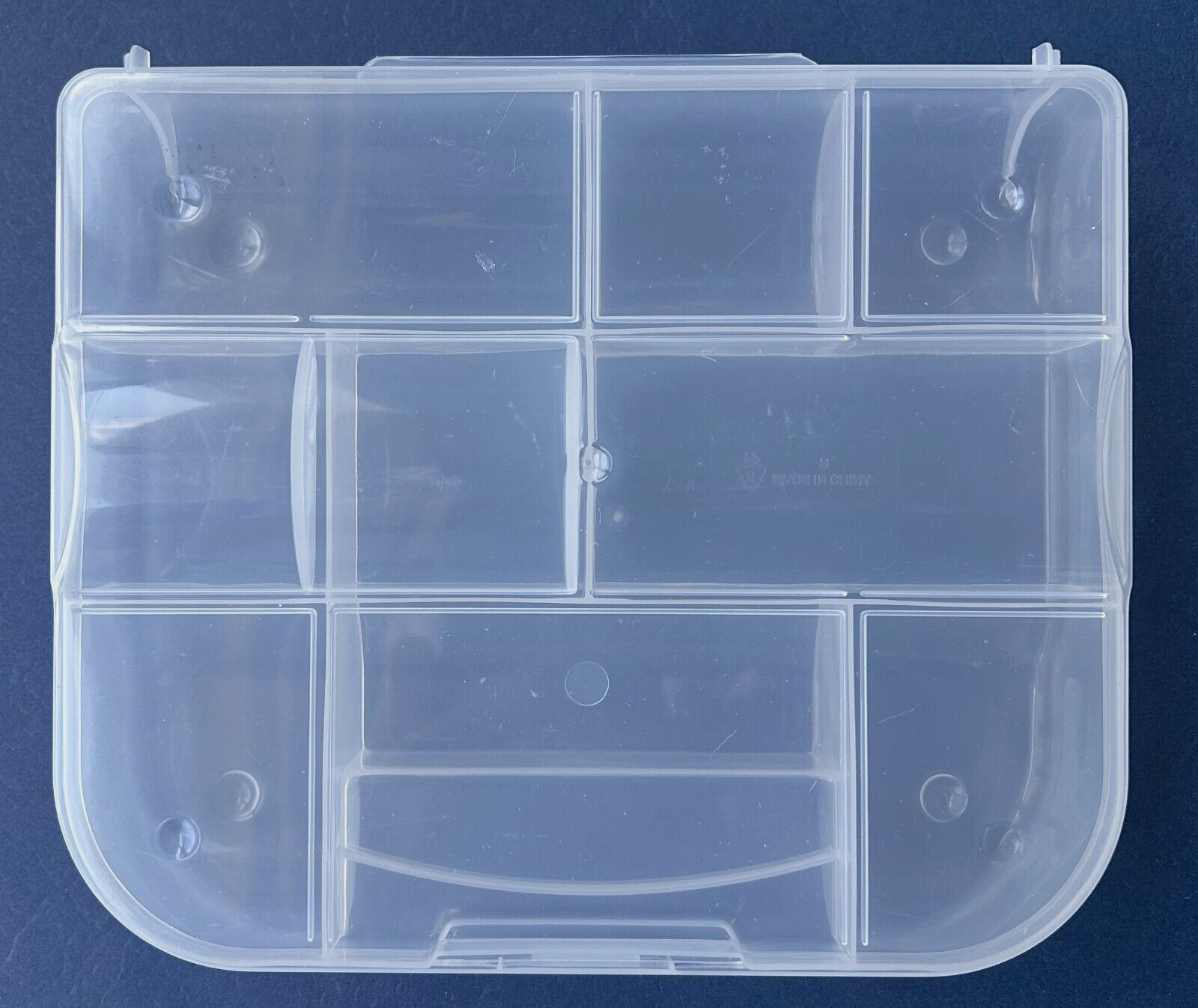 Used Transparent 6" x 7" x 1.5" Clear Craft Keeper Case - 9 Inner compartments