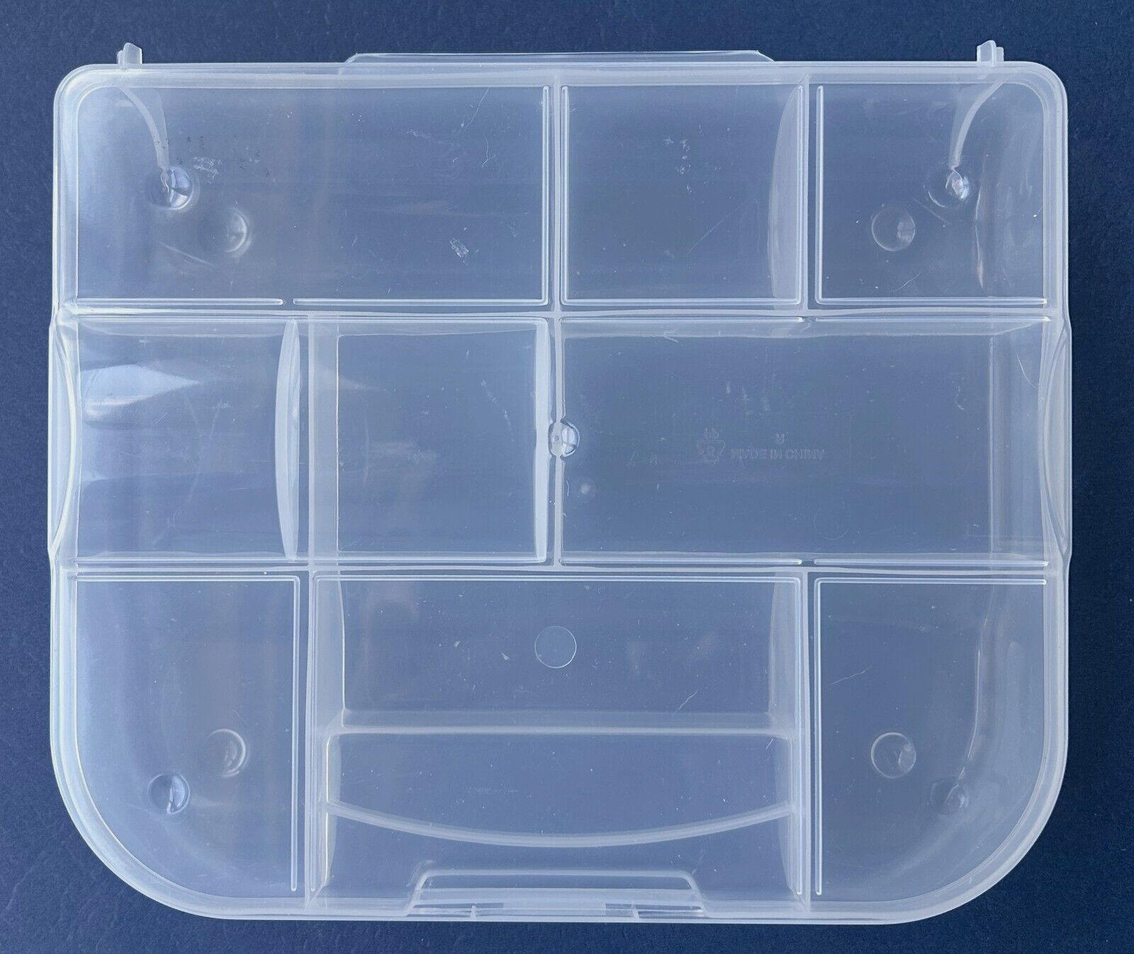 Used Transparent 6" x 7" x 1.5" Clear Craft Keeper Case - 9 Inner compartments