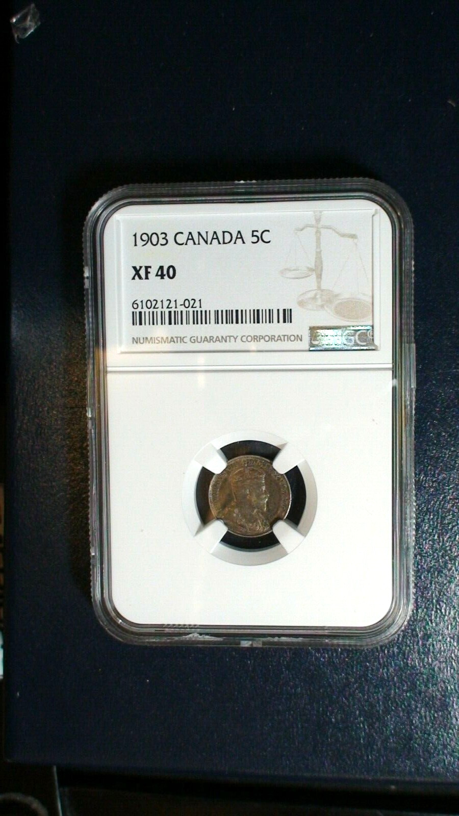 1903 Canada Five Cents NGC XF40 CIRCULATED SILVER 5C Coin BUY IT NOW!
