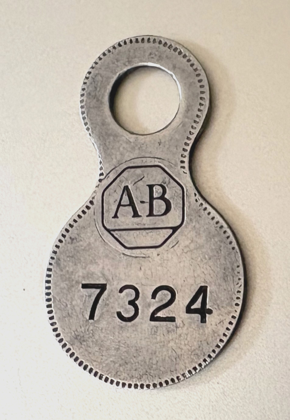 VTG Tool Check-Out Tag: ALLEN-BRADLEY CO; Milwaukee WI; Distinct Design; Famous