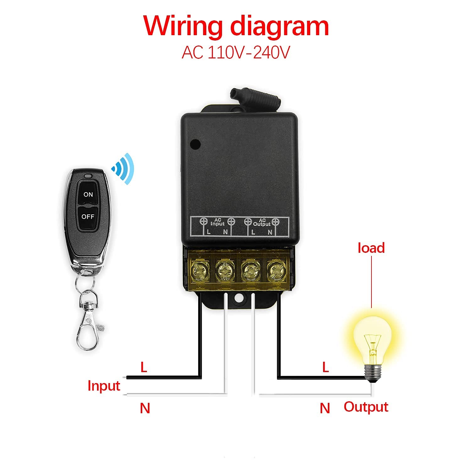 Wireless Remote Switch 433M 30A Relay RF Control Light Pump Electrical 110V
