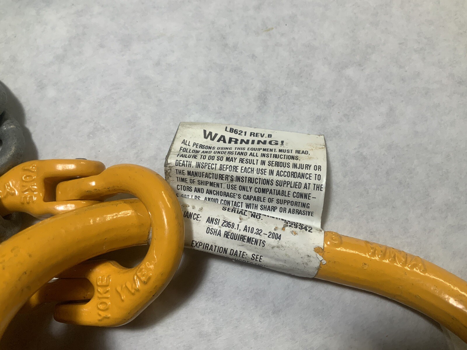 Honeywell Miller 440/6Ft Cross Arm Chain,Temporary,410 Lb.