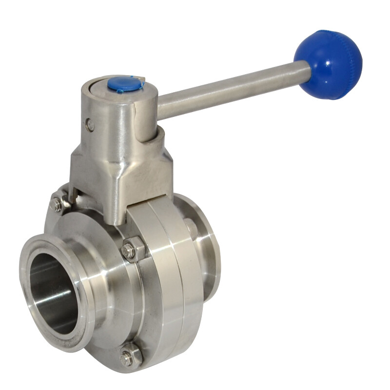 1-1/2" 2" - 4" Tri Clamp Sanitary Butterfly Valve W/ flange Stainless Steel 316