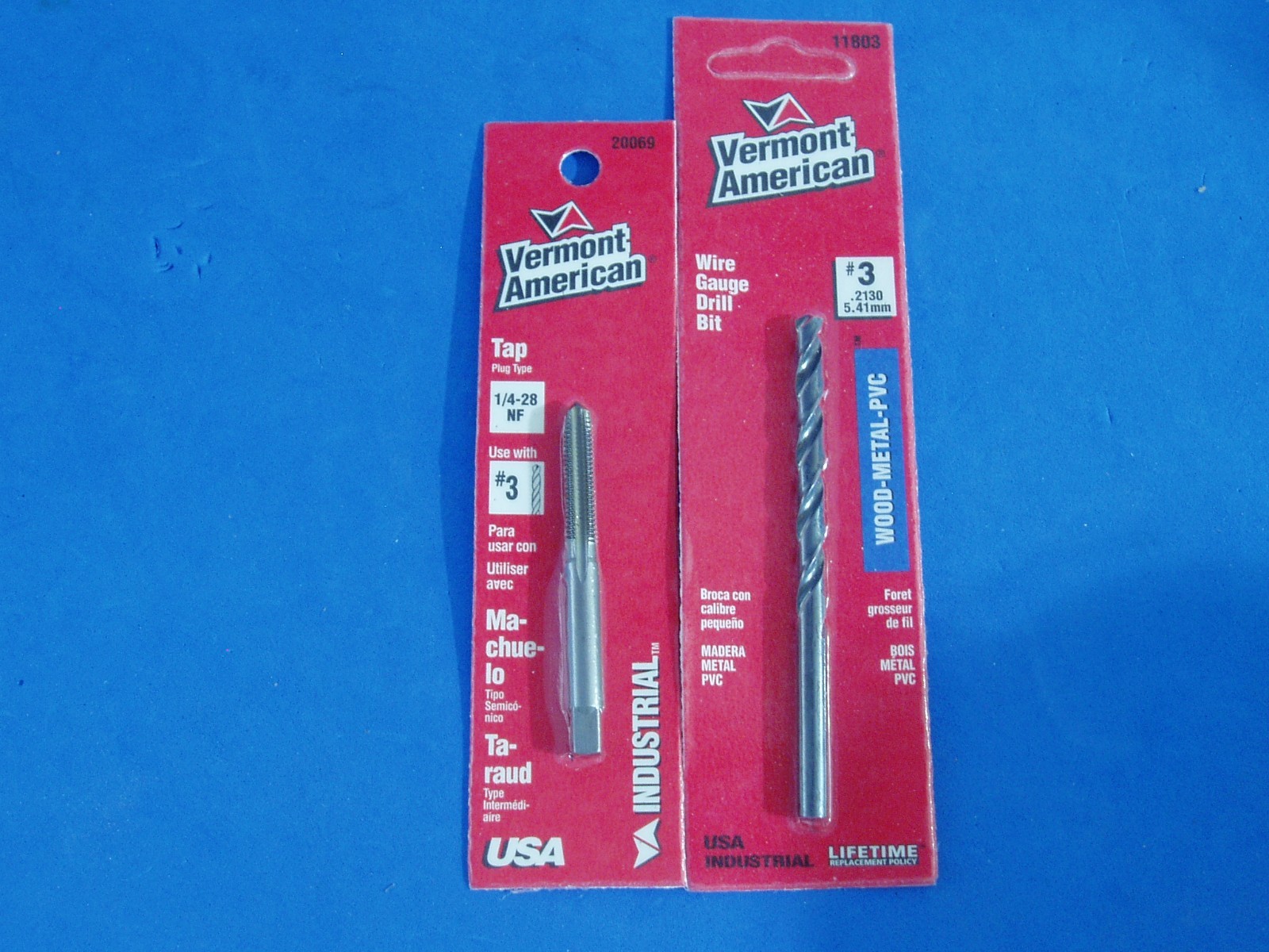 1/4 - 28 NF VERMONT AMERICAN FINE TAP WITH #3 DRILL BIT VA  MADE IN USA