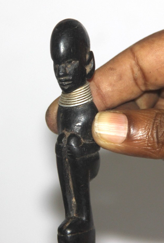 Antique  Wooden African Tribal Masai Woman Figurine Shape  Knife Hand Carved Old