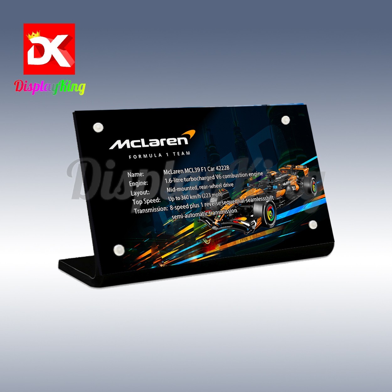 Display King - Display plaque for Lego McLaren MCL39 F1 Car 42228 (NEW)