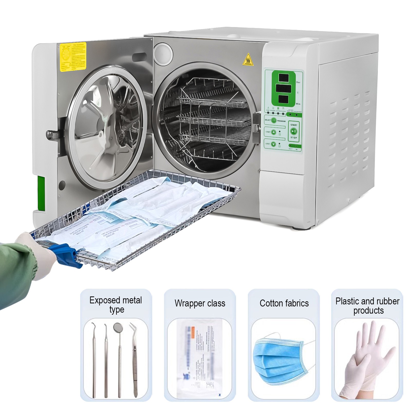 Getidy JY-18 Class B 18L Dental Medical Autoclave Pre-vacuum Steam Sterilizer US
