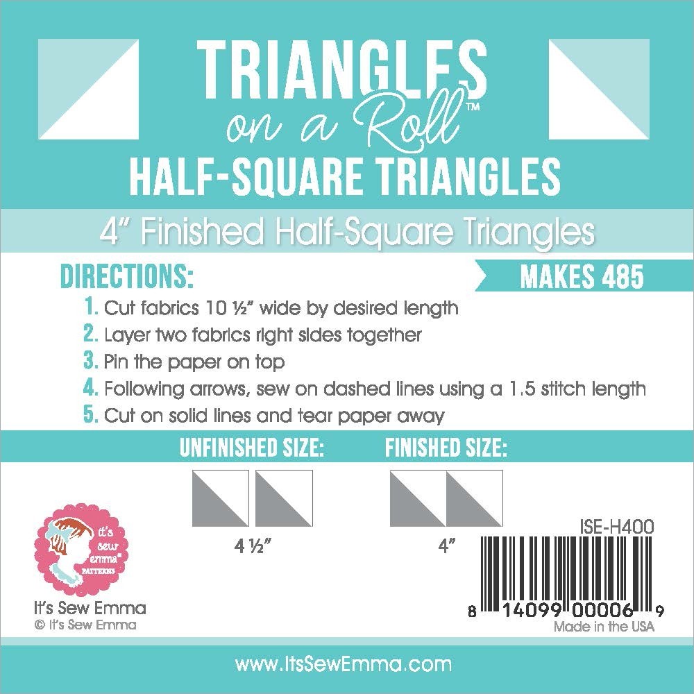 Half-Square Triangles On A Roll 50' 4" Finished Size