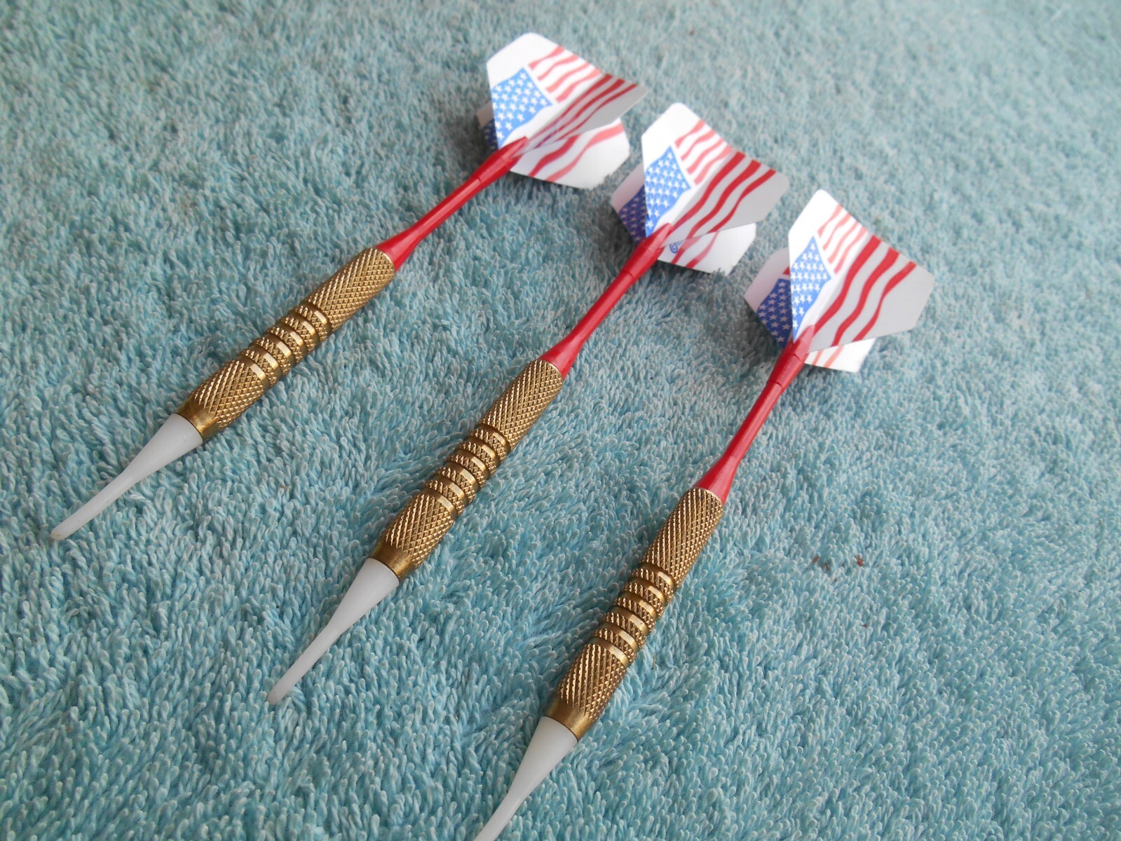 BRASS Soft Tip Darts SET WITH AMERICAN FLAG FLIGHTS.