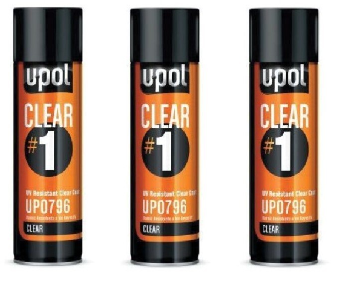U-POL Premium Aerosols: Clear #1, High Gloss Clearcoat, 15oz UPL-UP0796 (3 Pack)