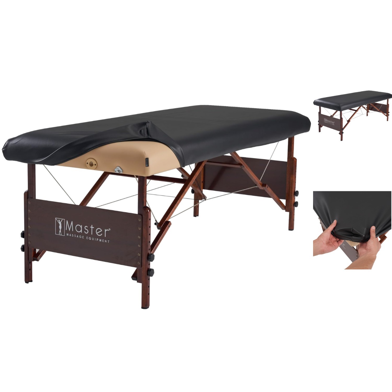 Machine Washable PU Vinyl Massage Table Protection Cover – Elegant Black Finish