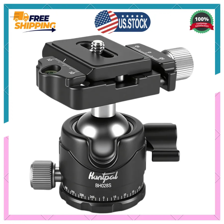 HUNTPAL 28mm Ball Head Tripod Mount for Rifle Shooting Sticks Arca Swiss Plate