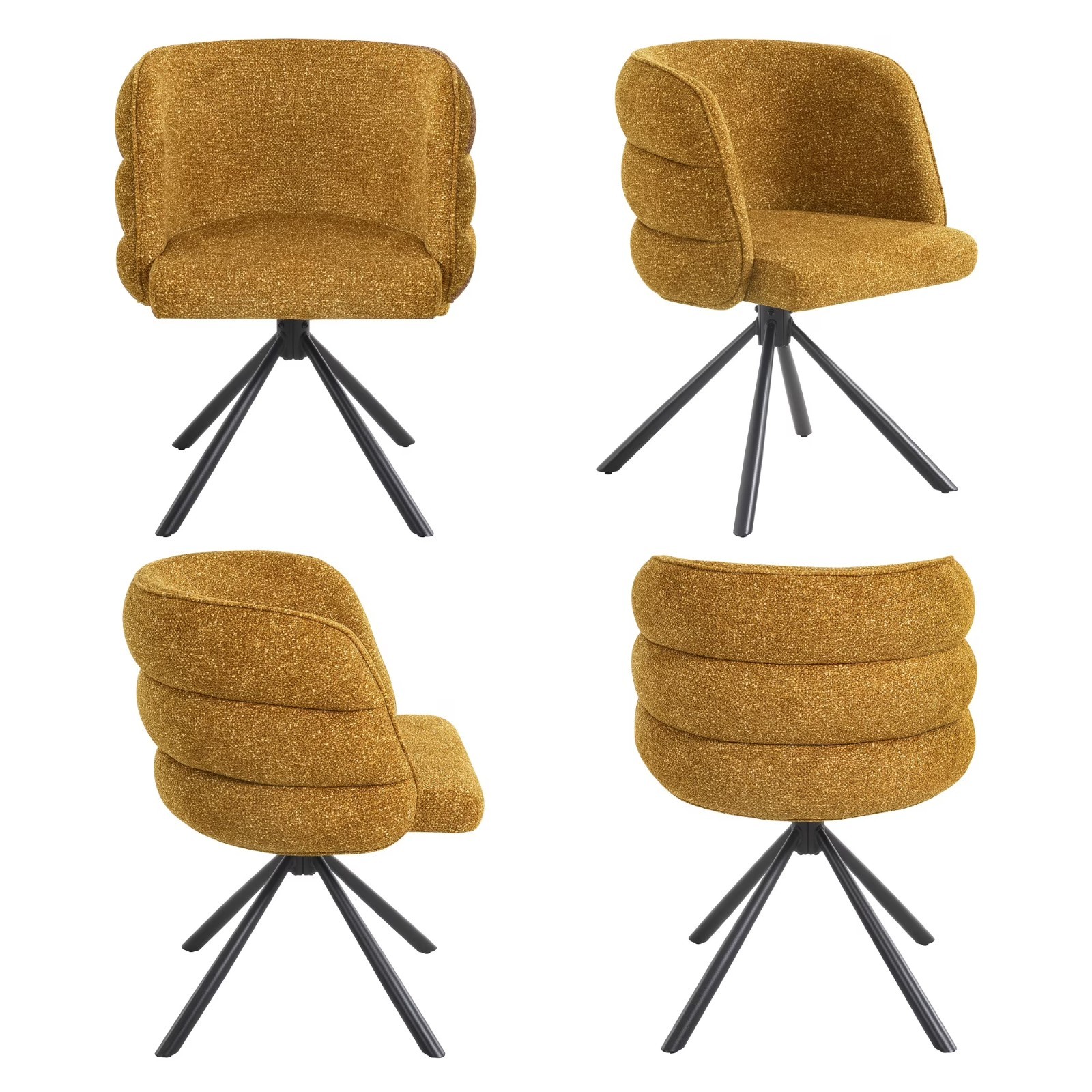 Swivel Home Office Desk Chairs Set of 2 Upholstered Dining Vanity Accent Chair