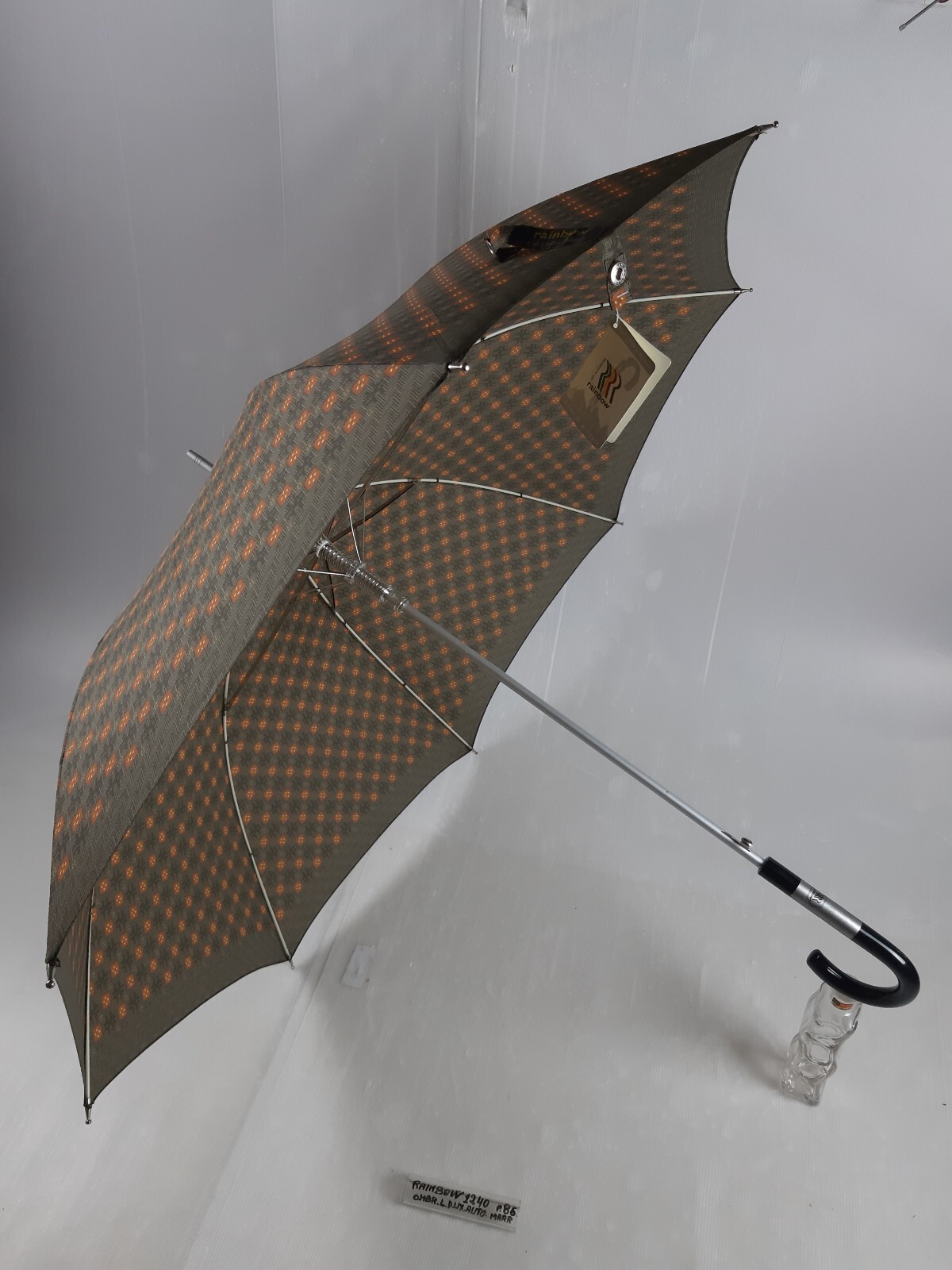 Unisex Long Umbrella - Automatic - 8 Sticks - Brown - 1240 - Rainbow