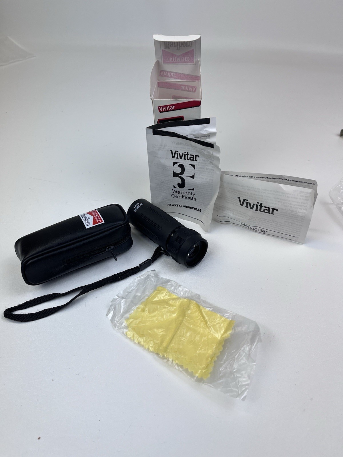 Vintage 1995 Marlboro Vivitar 8 X 21 Monocular w/box, manual, & cloth