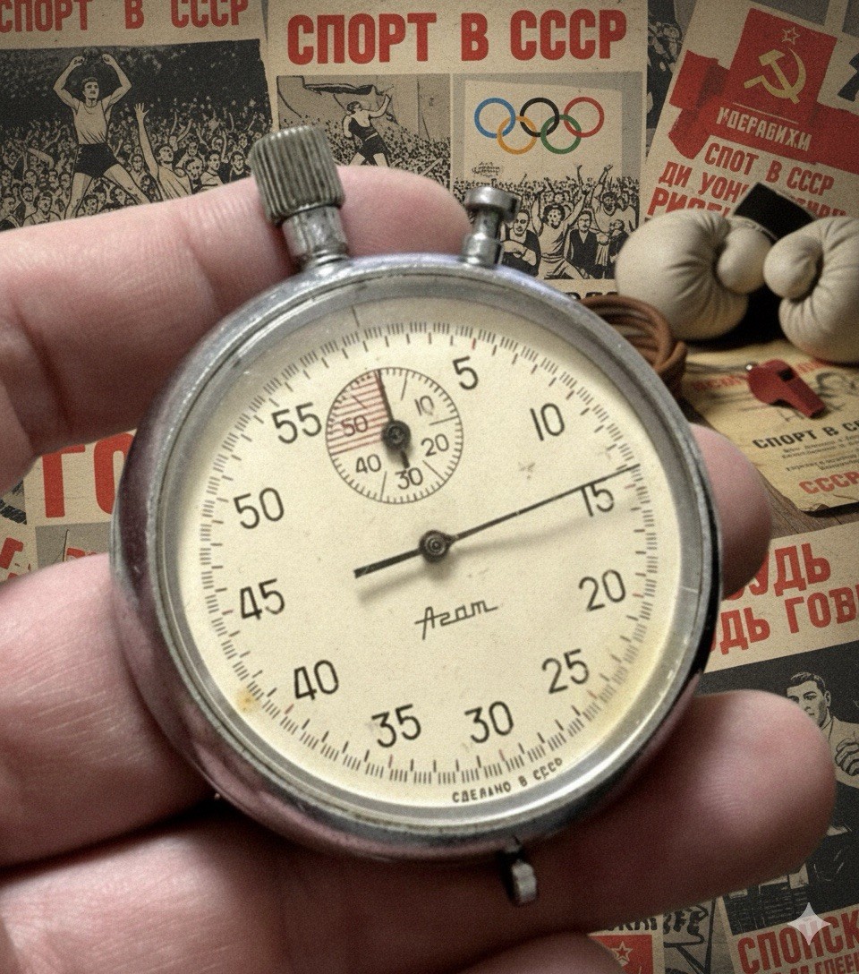 mechanical stopwatch AGAT USSR vintage Zlatoyst СHZ Soviet sport watch