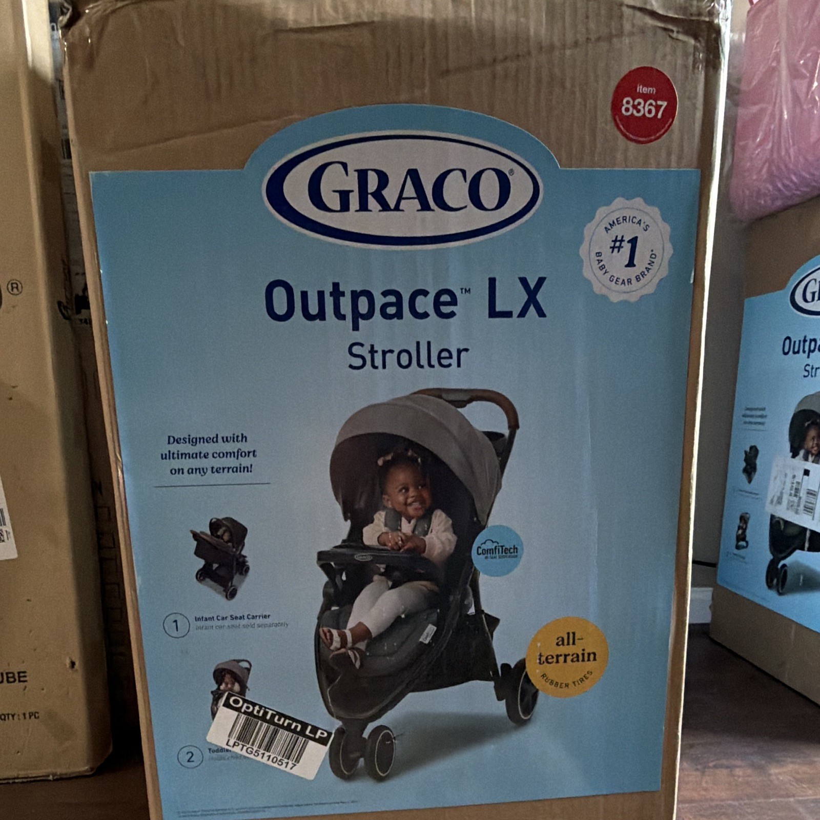 Graco Outpace LX Single Stroller All-Terrain Rubber Tires Gray/Black MPN 8367
