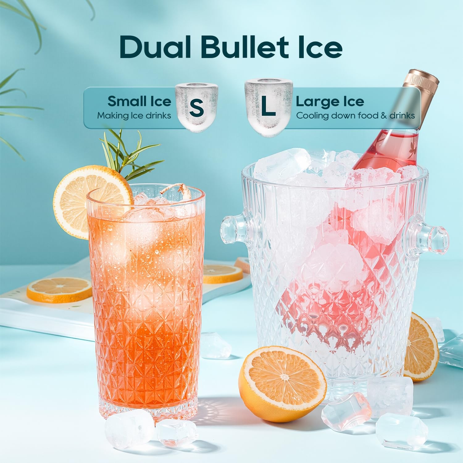 Ice Maker Countertop, 9 Cubes in 6 mins, Self-Cleaning Portable...